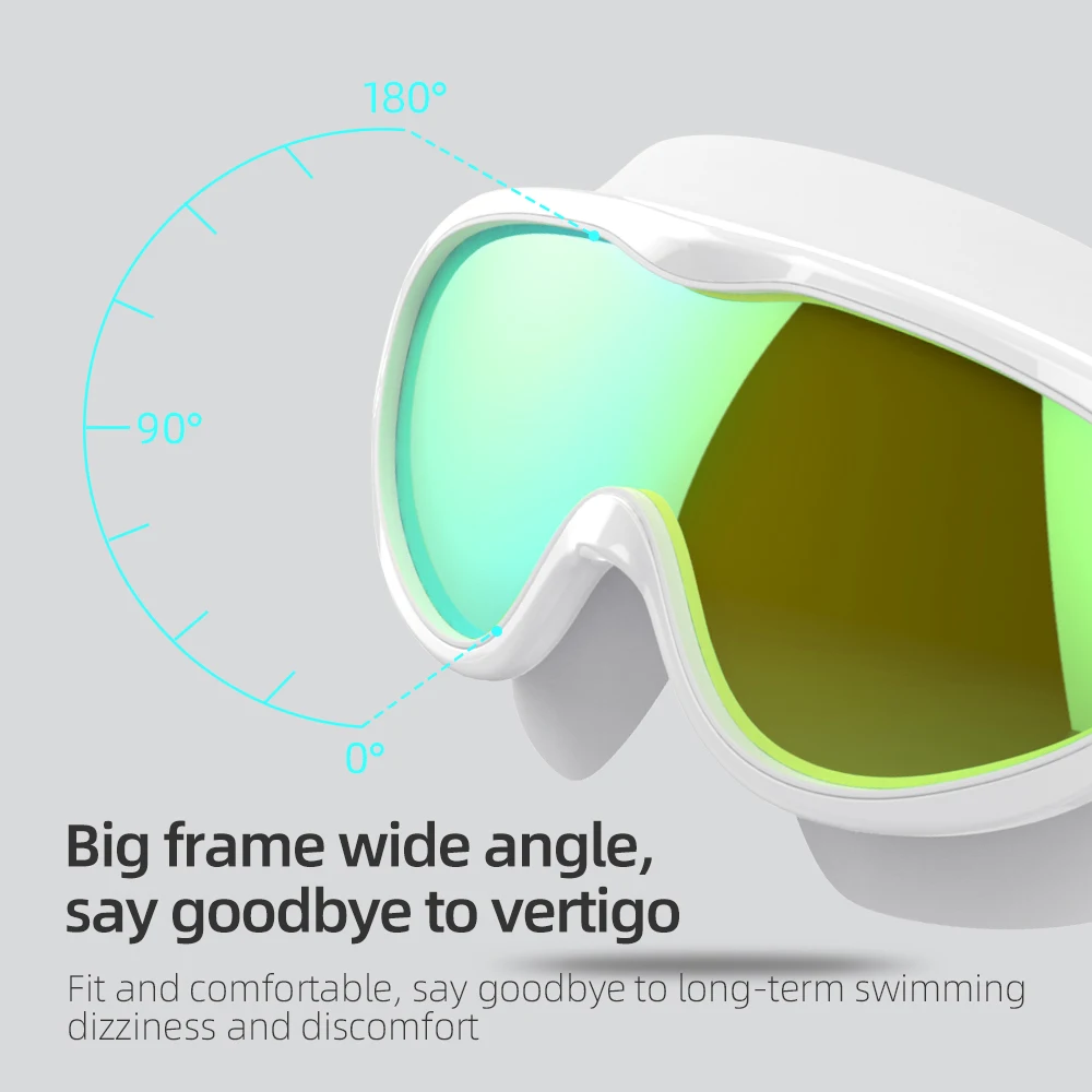 COPOZZ Professional Waterproof Soft Silicone Glasses Swim Eyewear Anti-Fog UV Adult One-piece Swimming Goggles for Men Women