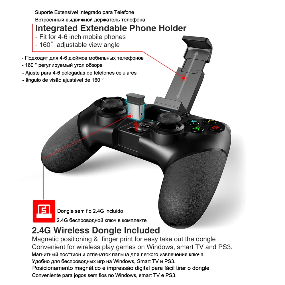 iPega 9076 PG геймпад игровой кнопки мобайл vr блютуз джойстик для телефона на