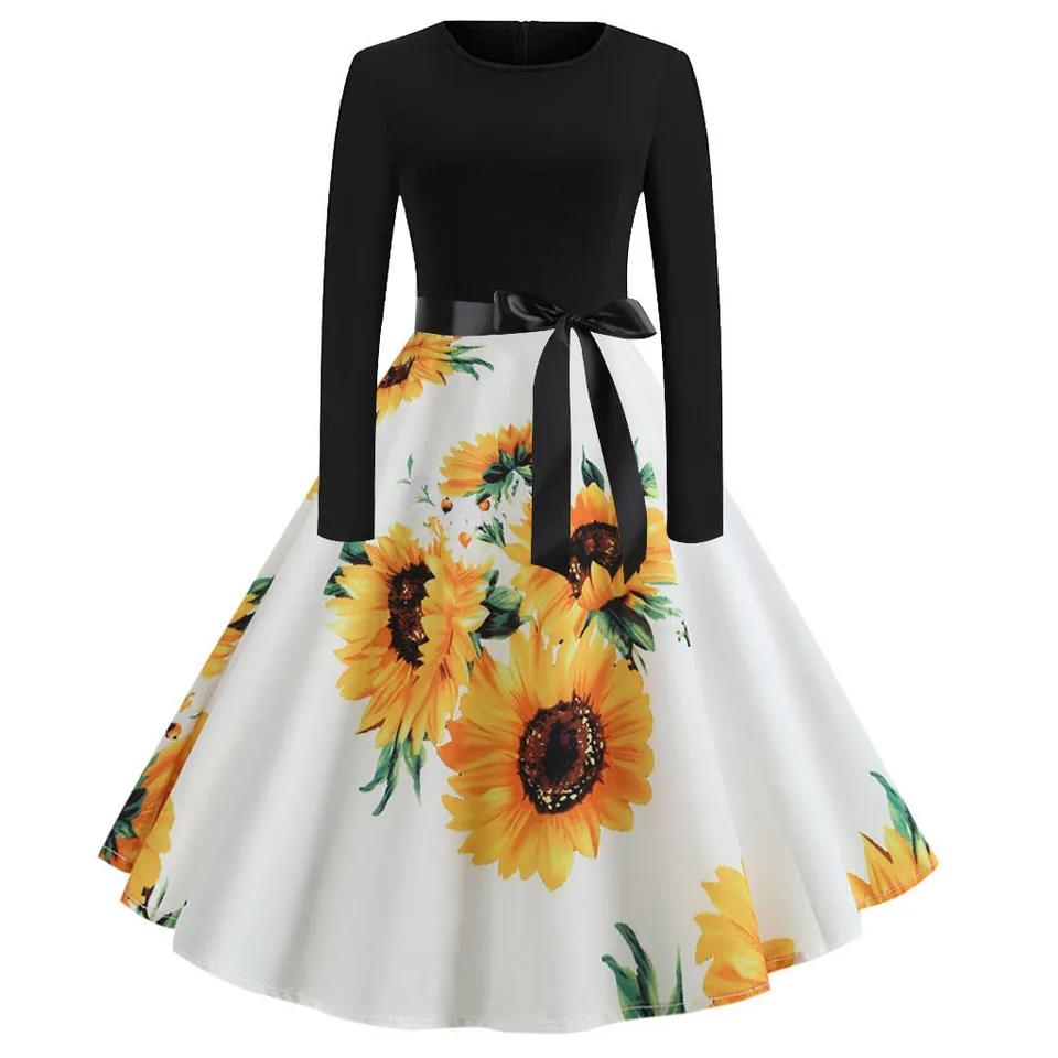 black sunflower dress