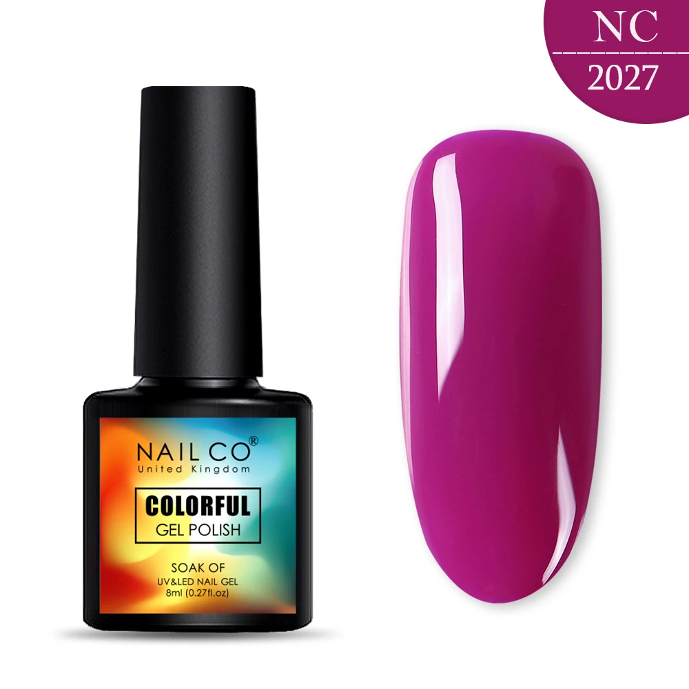 NAILCO, 8 мл, 130 цветов, Гель-лак для ногтей Lucky color, Гель-лак для ногтей, дизайн ногтей, Гель-лак Esmalte Nails Lak Hybrid Soak Off - Цвет: 2027