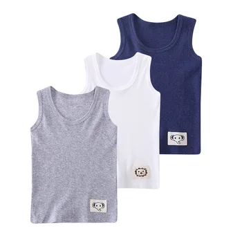 

3 Pcs Summer Children Vests for Boys Fashion Cartoon Sleeveless Cotton Elastic Tight Tanks Top Tees Kids Thin Bottoming Shirt