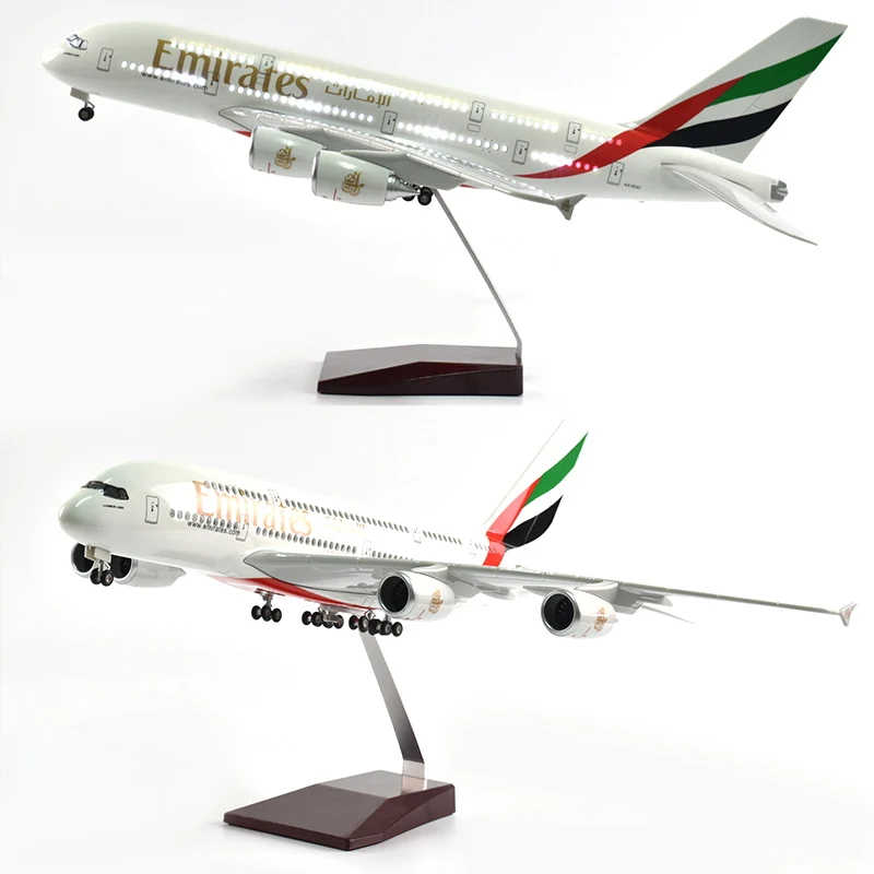 Aircraft Model　エミレーツ航空｜Airbus A380｜ライト点灯 Aircraft Model エミレーツ航空 ライト点灯 Airbus A380 高品質