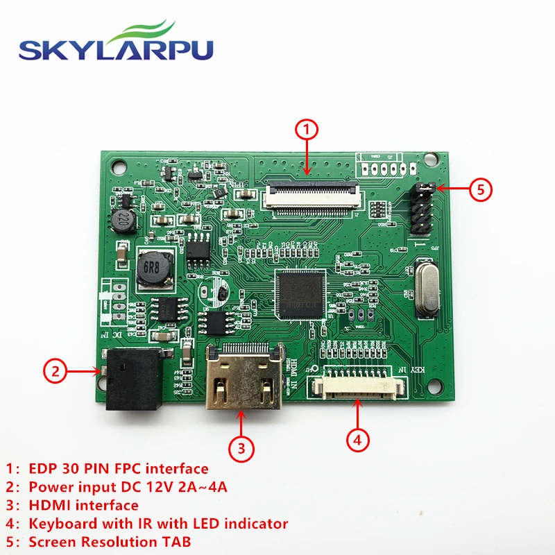 Skylarpu EDP 30pins port LCDs Controller Driver Board 1HDMI Work For Screen Resolution 1920*1200 1920*1080 1366*768 1280*800