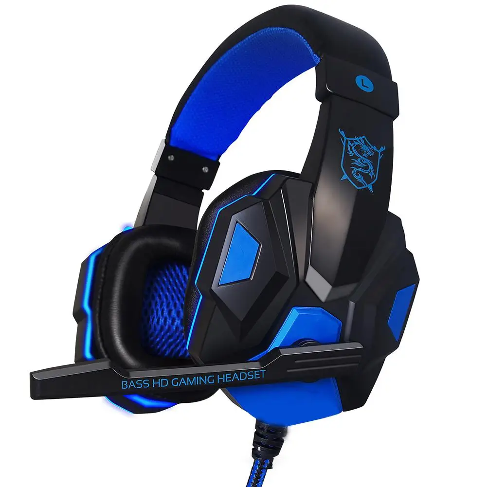 Potable Microphone Headset Gaming Wired Gaming Headset Headphone For PS4 Xbox One Nintend Switch IPad PC MMicrophone Cellphone