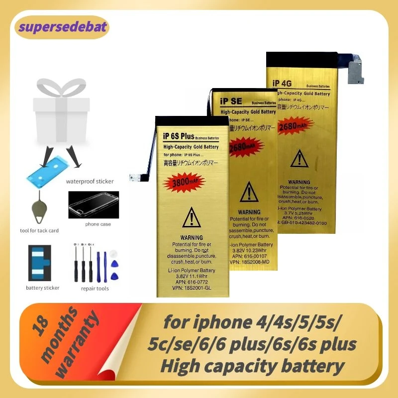 

Supersedeba Bateria for Iphone 5 Batterie for Iphone 6 for Apple Iphone 4 4s 5 5s 5c Se 6 Plus 6s 6s Plus Battery for Smartphone