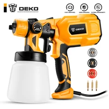 Пистолет-распылитель DEKO, 550 Вт, 220 В, мощный домашний электрический распылитель краски, 3 насадки, Легкое распыление и чистка, идеально подходит для начинающих