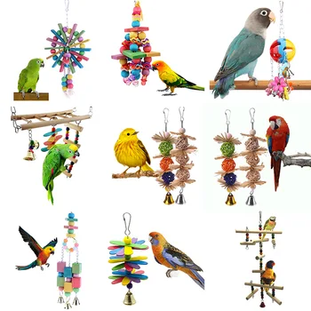 

Parrots Toys Bird Toy Swing Stand Parakeet Cage Suspension Hanging Bridge Chain Pet Bird Parrot Chew Swing Toys Bird Cage Decor