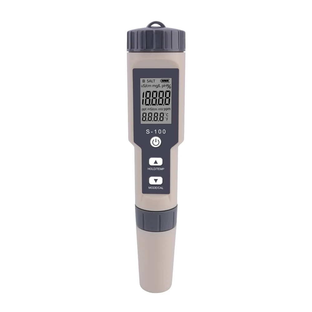 without backlight Yieryi S-100 Salinometer 4 в 1 TDS/EC/соленость/Tem Цифровой Измеритель Качества Воды Тестер для бассейна спа тестер солености - Цвет: without backlight