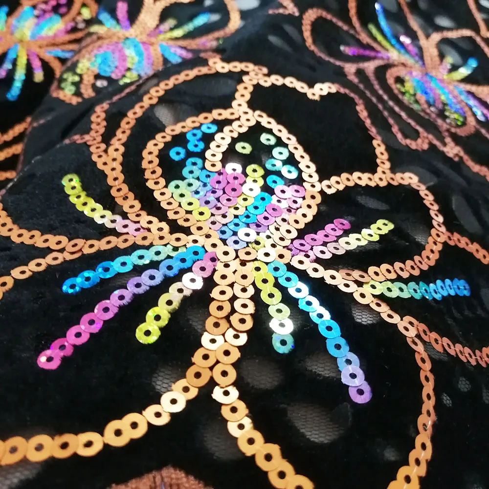 Black coffee lace fabric-50777 (5)