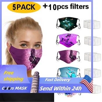 

5pcs Cotton Dustproof outdoor Mask With Eyes Shield + 10 Filters Windproof Adult In Stock Breathable Mask mascarillas Mask