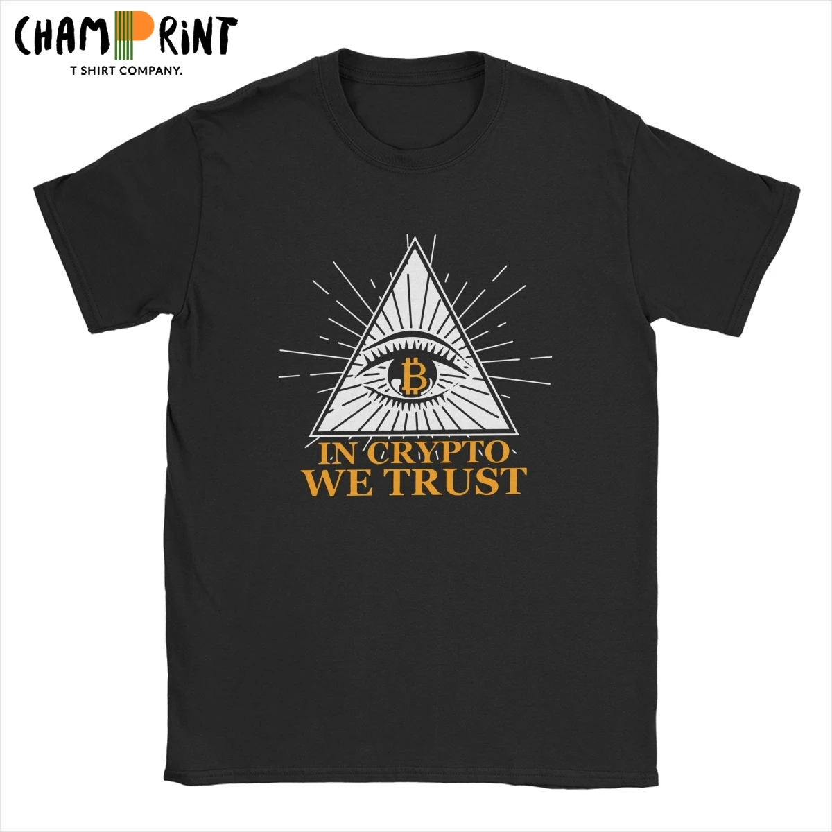 В Crypto We Trust Bitcoin футболки для мужчин 100% хлопок в винтажном стиле футболка с круглым