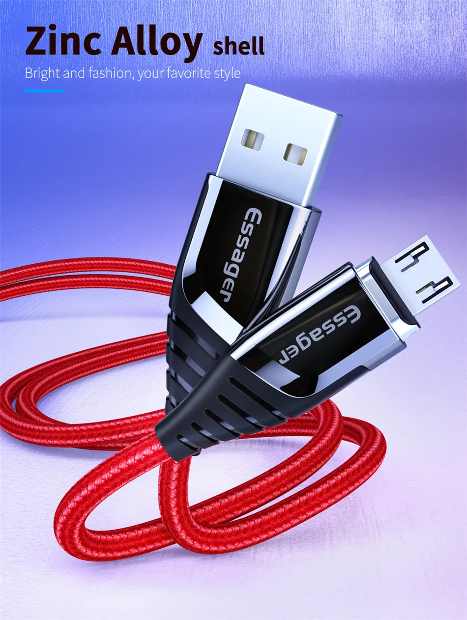 Магнитное зарядное устройство Essager Micro USB кабель для iPhone samsung провод для быстрого заряда Шнур usb type C type-C магнитные кабели для мобильных телефонов