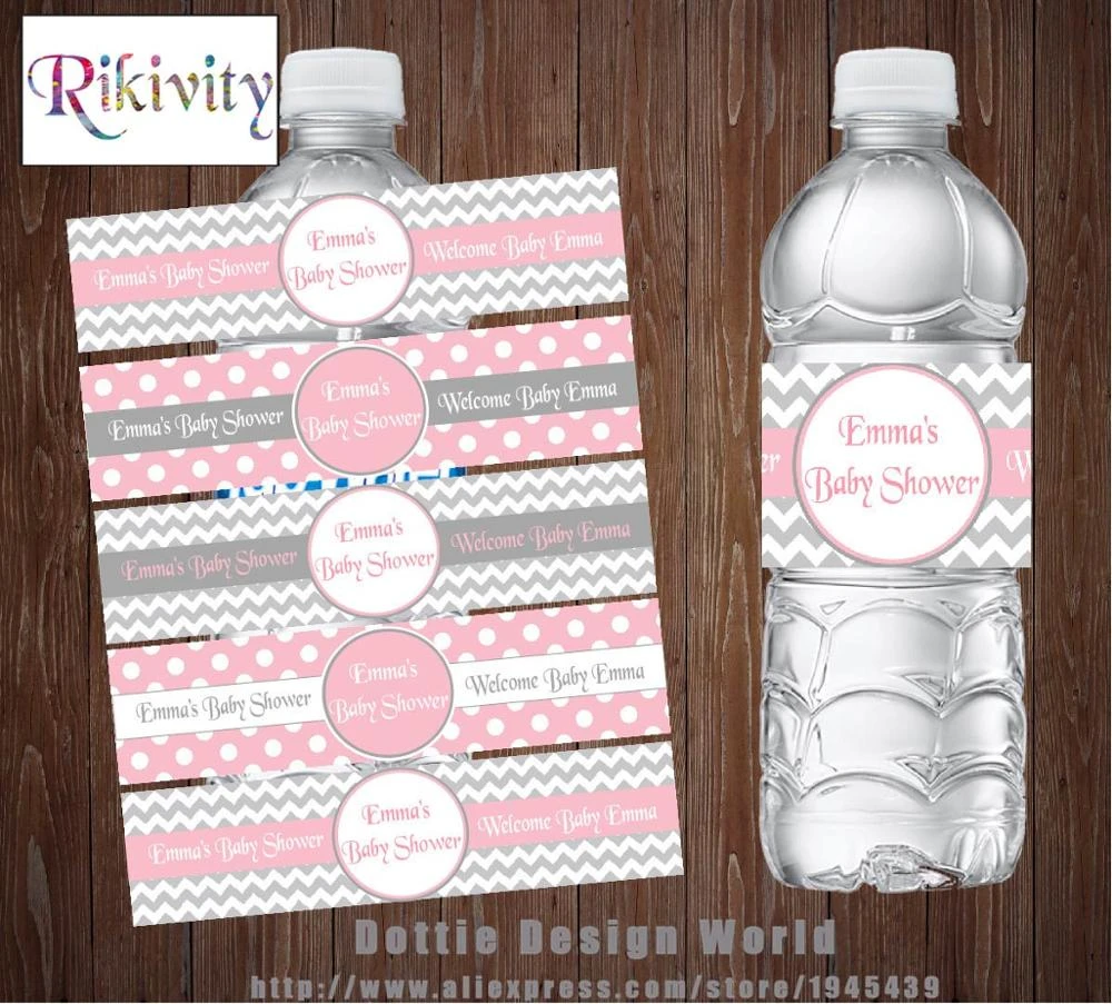 Stucke Individuelle Grau Rosa Polka Dot Prinzessin Party Wasser Flasche Wein Etiketten Candy Bar Wrapper Baby Dusche Geburtstag Party Dekoration Pcs Pcs Lotsupplies Party Aliexpress