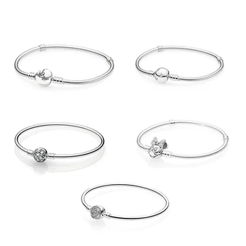

Famous Cartoon Stylish 925 Sterling Silver Bracelets & Bangles Jewelry Fashion DIY Charms Bracelets for Women Silver Chains