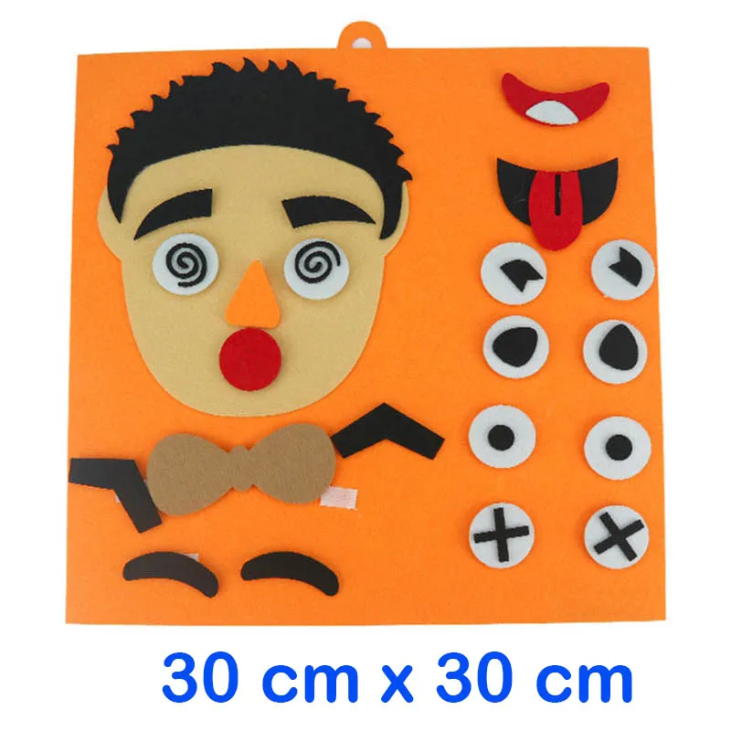 1 набор 3D родителей и детей пять чувствительных органов DIY головоломки для сборки головоломки распознавание детей обучающие развивающие игрушки - Цвет: Orange Boy