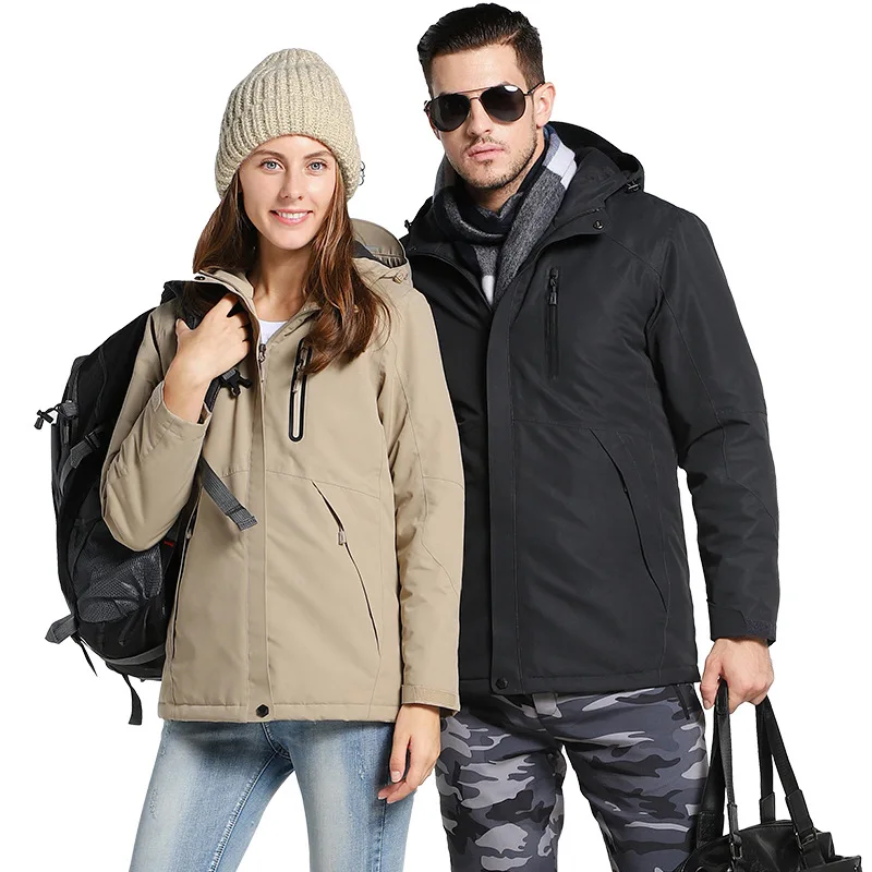

Winter USB Heated Jacket Men Women Thick Heating Cotton Hiking Jackets Plus Size Waterproof Jacket Camping Heated Jacket Coat