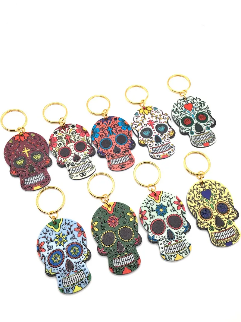 Skull Pendant Gold Key Chain03