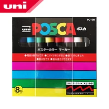 8 шт./лот Uni Posca PC-5M Краска Маркер-тонкий Tip-1.8mm-2.5mm Поп реклама Примечание ручка маркер офисная ручная краска