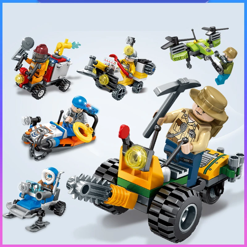 

Rescue Team Fire truck ambulance in toy vehicle drone lifeboat in Model Building Blocks kit Bricks Educational Toys For Children