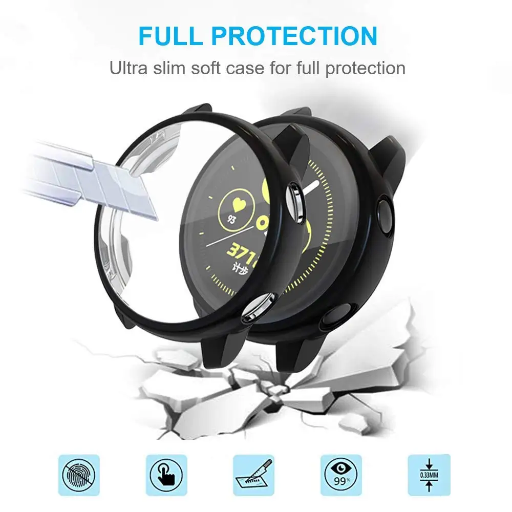 Защитный чехол для экрана для samsung Galaxy watch active 2 44 мм 40 мм мягкий Универсальный чехол из ТПУ бампер для часов Active2 аксессуары 44