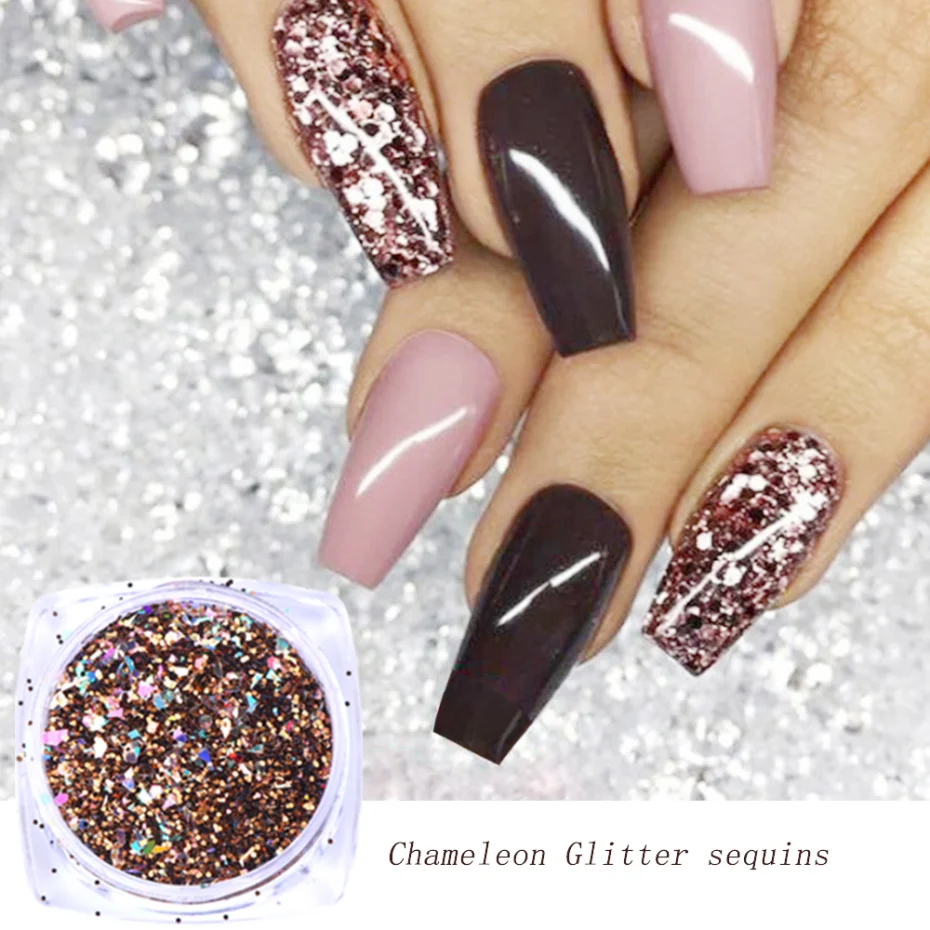 6pcs Nail Glitter Sugar Dipping Powder Sandy Rose Gold Grainy Glitter  Flakies DIY Holographic Decorations For Nail Art JI1539-13 - AliExpress