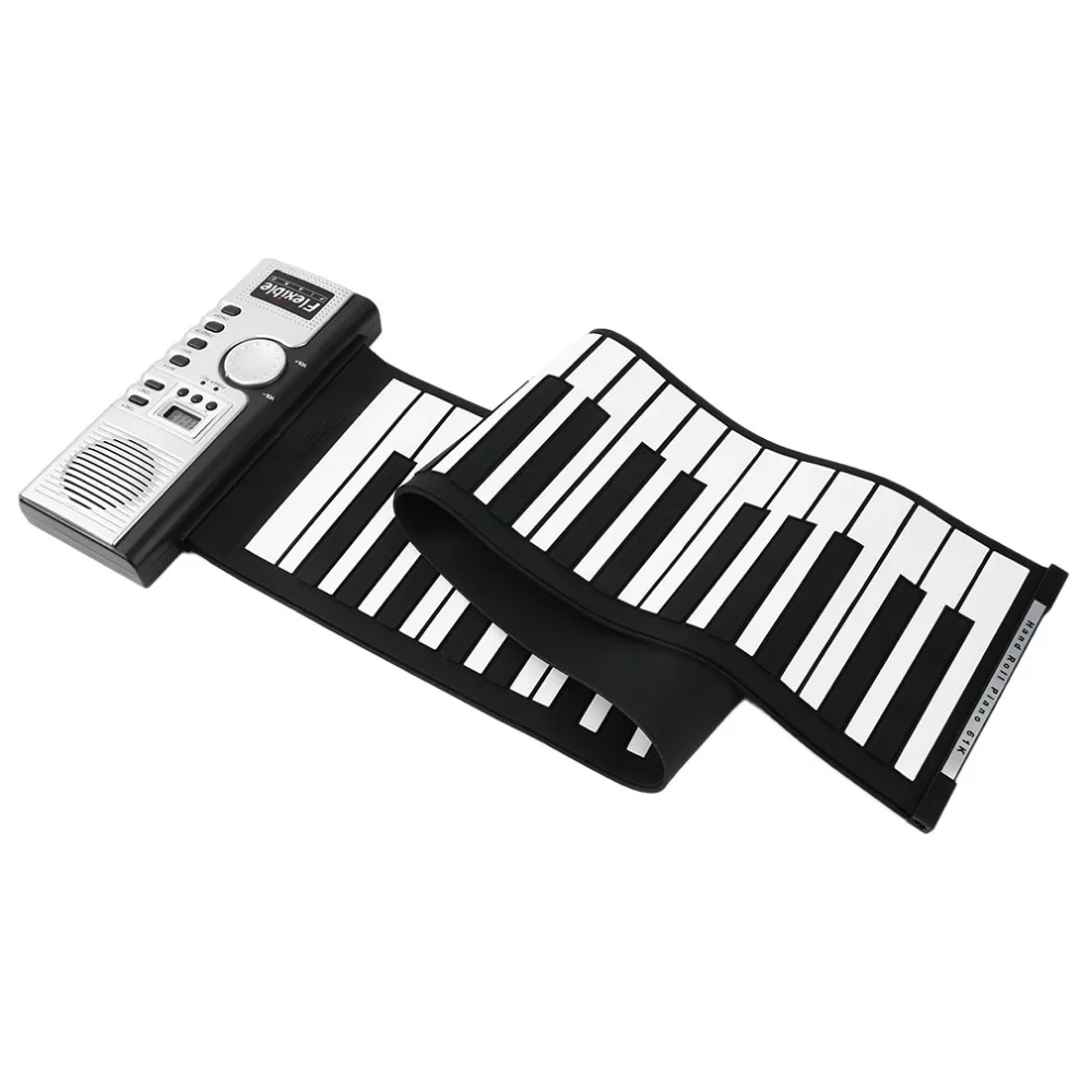Piano de teclado tsai universal, teclado virtual preto e branco com 61 teclas
