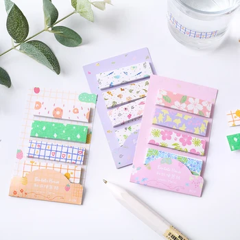 

Kawaii Water Color Flowers Fruit Memo Pads Sticker Writing Sticky Notes Stick Label School Office Supply Student Stationery