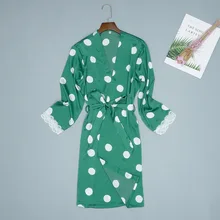 Зеленый женский летний халат юката леди кимоно из вискозы банный халат ночная рубашка пижамы Mujer