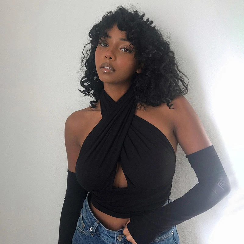Spring Sexy Tops Super Halter Neck Lace Ladies Vest Outer Wear Base Summer and Autumn Women's Clothing Street | Женская одежда