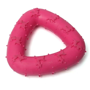 

Rubber Pet Dog Puppy Cat Teething Healthy Teeth Gums Triangular Chew Play Toy