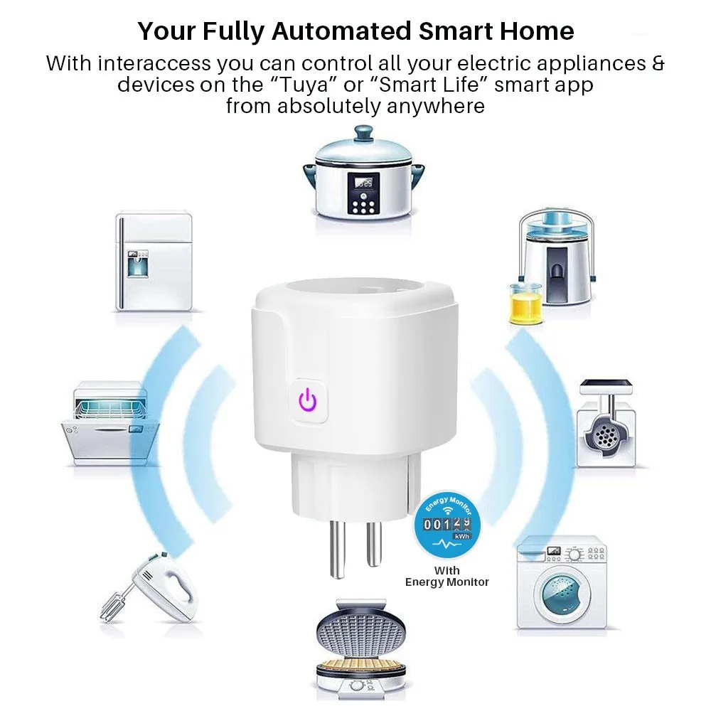 ZUCZUG WIFI Smart Socket EU Plug For APP Smart Remotely Control Socket Alexa Google Home Voice Timing Switch Desktop Outlet