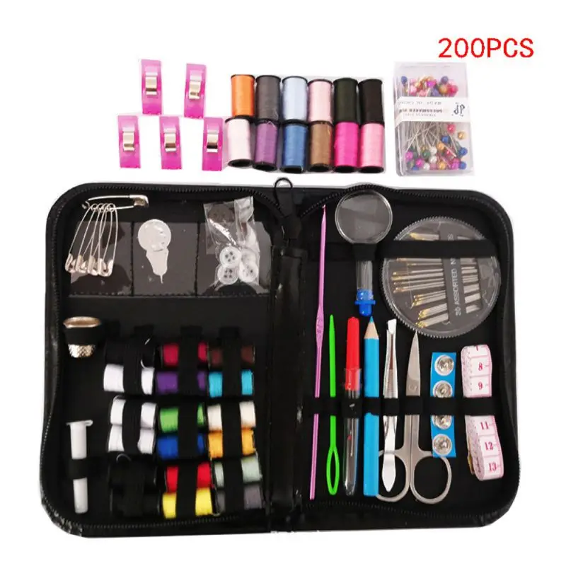 

Travel College Students Beginners Mini Sewing Bags For DIY Sewing With 200 Pcs Basic And Professional Sewing Accessories