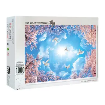 

New 1000 Pieces Beautiful cherry Puzzles Wooden Jigsaw Puzzles Floor Puzzle Intellectual Game Learning Education Decompress