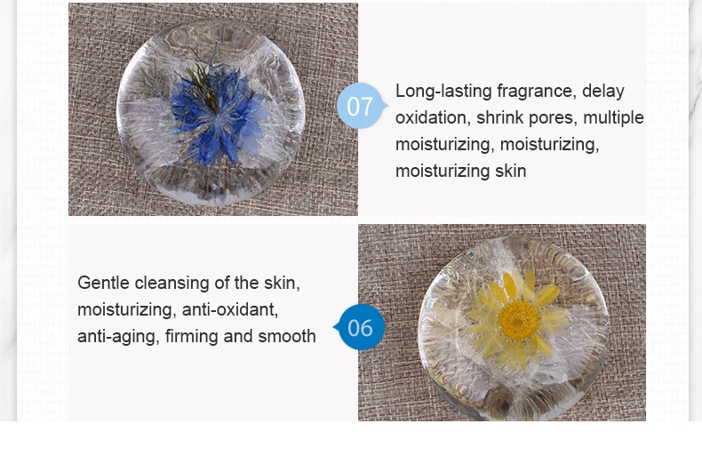 Аминокислотное мыло ручной работы с цветком внутри PH 5,5 натуральное не стимулирующее глубокое чистое масло и контроль акне уход за кожей