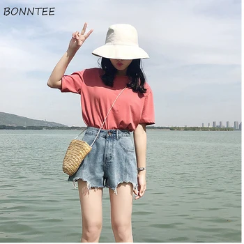 

Shorts Women High Waist Loose All-match Trendy Simple Single Button Pockets Korean Style Daily Students Solid Ladies Womens New