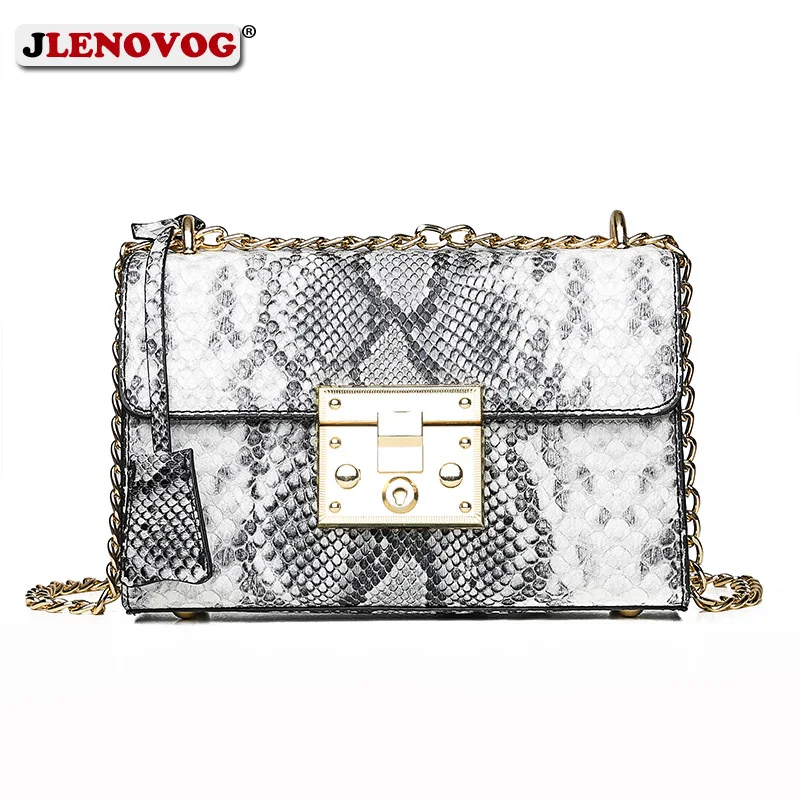 

New Trends 2019 Women bags cross body luxury brand leather Snake Serpentine Bags for women Colorful Snakeprint chain flap purse