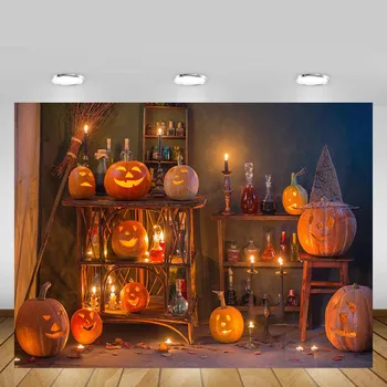 

Mehofond Halloween Photo Backdrop Horrible Pumpkin Baby Portrait Decoration Photography Background for Photo Studio Photocall