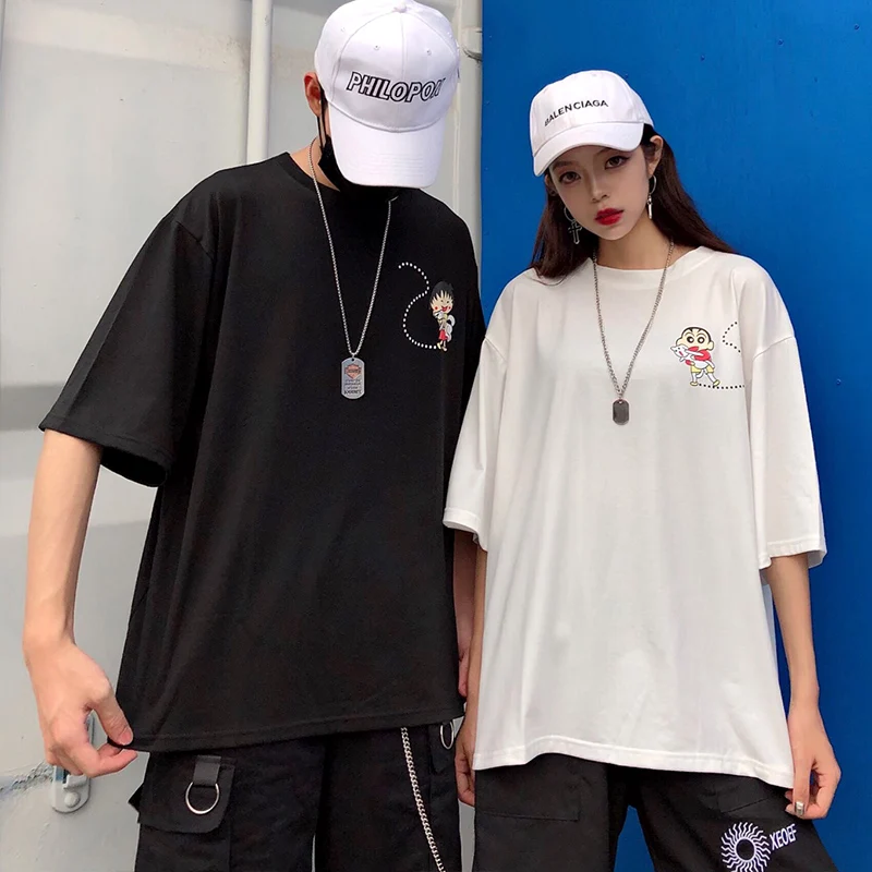 Новое поступление, летняя мужская футболка, camisetas hombre manga corta, свободная мультяшная Футболка с принтом, парная рубашка, мужская одежда