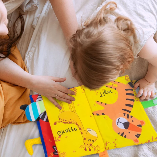 Kid Baby Books Toys Touch and Feel Crinkle Cloth Books for Babies Infants Early Development Interactive Car & Stroller Soft Toys 4