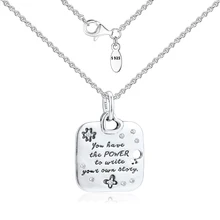 Подходит для Pandora шармы Браслеты Женские расширения девиз кулон бусины стерлингового серебра 925-ювелирные изделия