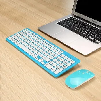 

Simple Ultra-Slim Black Mini Wireless Keyboard and Mouse Combo Kit for PC Desktop Loptop Classic Office Set