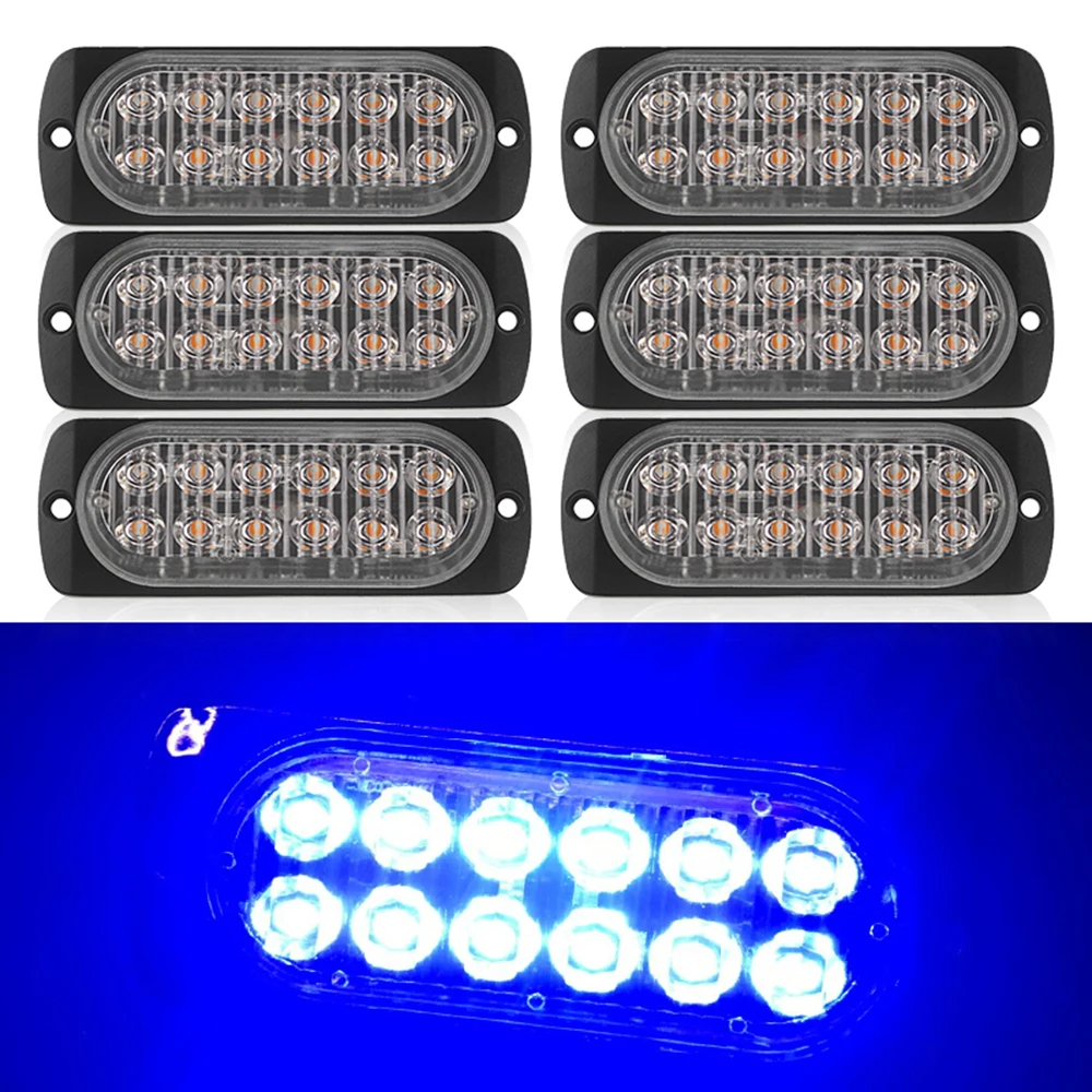 

6pcs Car Blue LED Light 12V 24V 12-LED 36W for motorcycle pickup ship truck LED Signal Light Super Bright