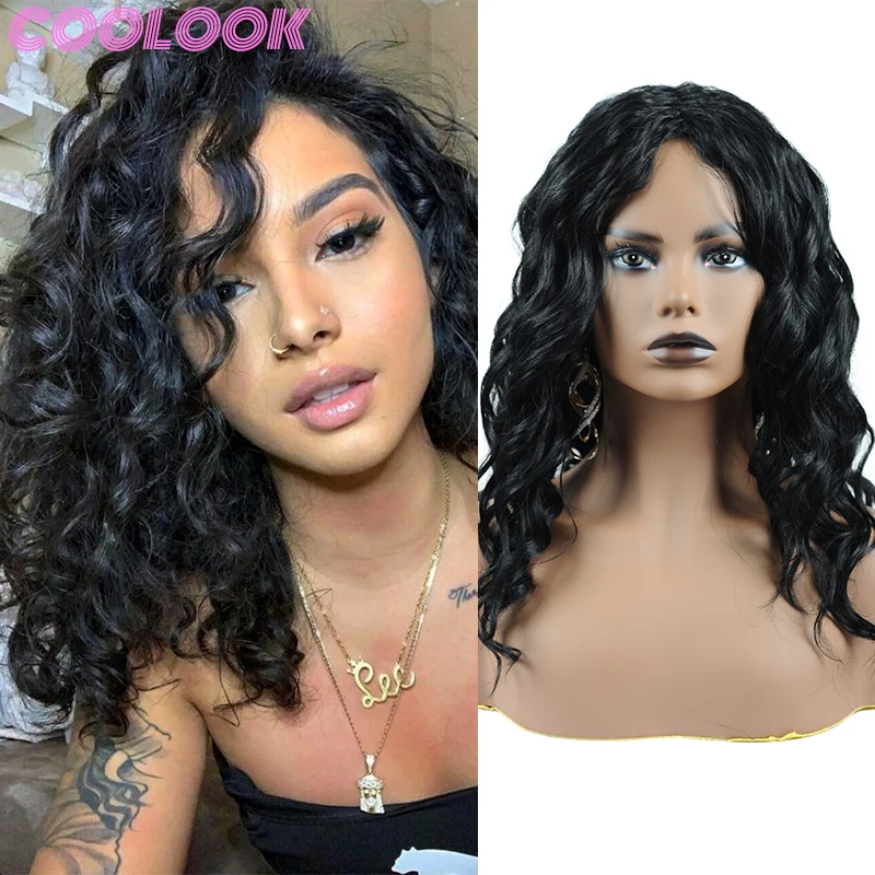 

Женский короткий волнистый парик 14 дюймов, натуральный кудрявый синтетический, без замены, с волнистым телом, для косплея