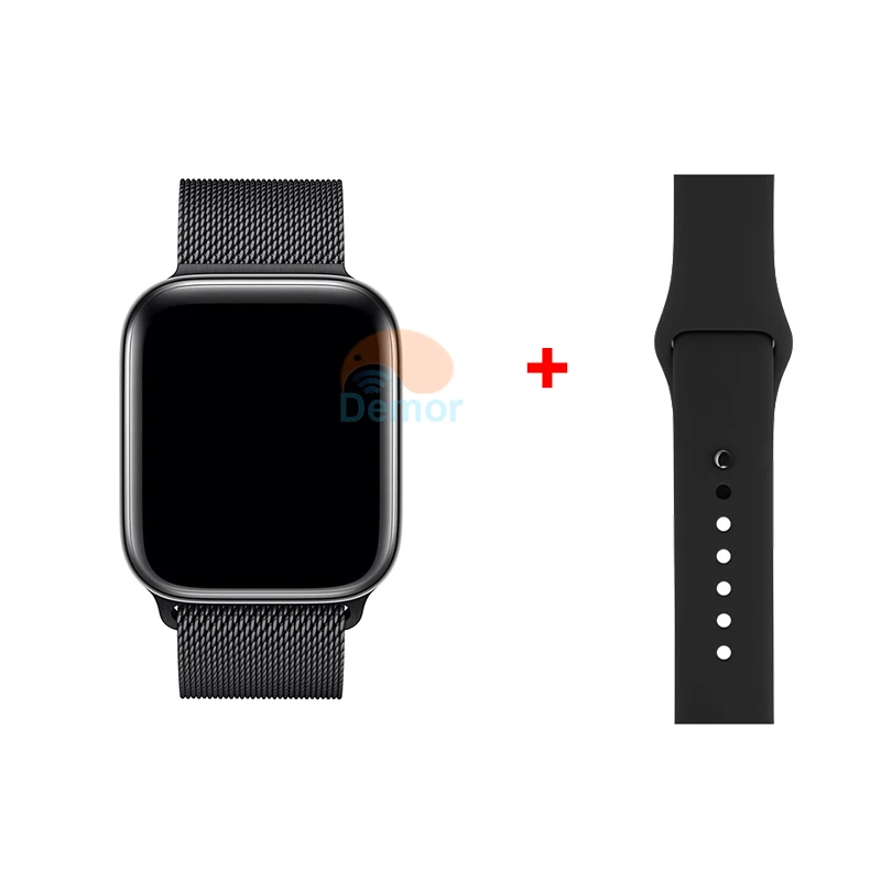 Black Steel DEMOR IWO 11 gps умные часы серии 5 44 мм монитор сердечного ритма MTK2503 спортивные умные часы для Apple iOS 9 iPhone 10 X Android телефон - Цвет: Black Steel