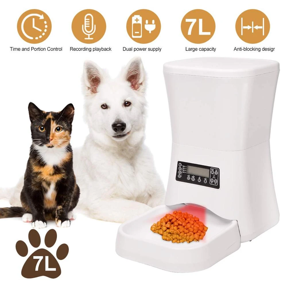 Gamelle Automatique Pour Chien Iseebiz 7 L Distributeur D Aliments Pour Chats Et Chiens Enregistrement Vocal Minuterie Programmable 4 Jours Une Journee Aliexpress