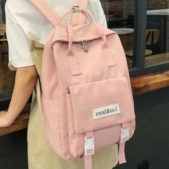 

Enopella Fashion Waterproof Nylon Girl School Bag Female Travel Women Backpack For Teenagers Backpack Shoulder Bag Rucksack