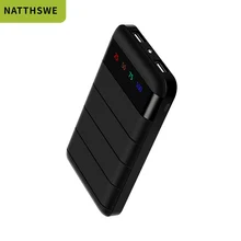 NATTHSWE, 20000 мА/ч, портативное зарядное устройство, зарядное устройство с двумя usb-портами, тонкое Внешнее зарядное устройство для samsung, iphone, Xiaomi