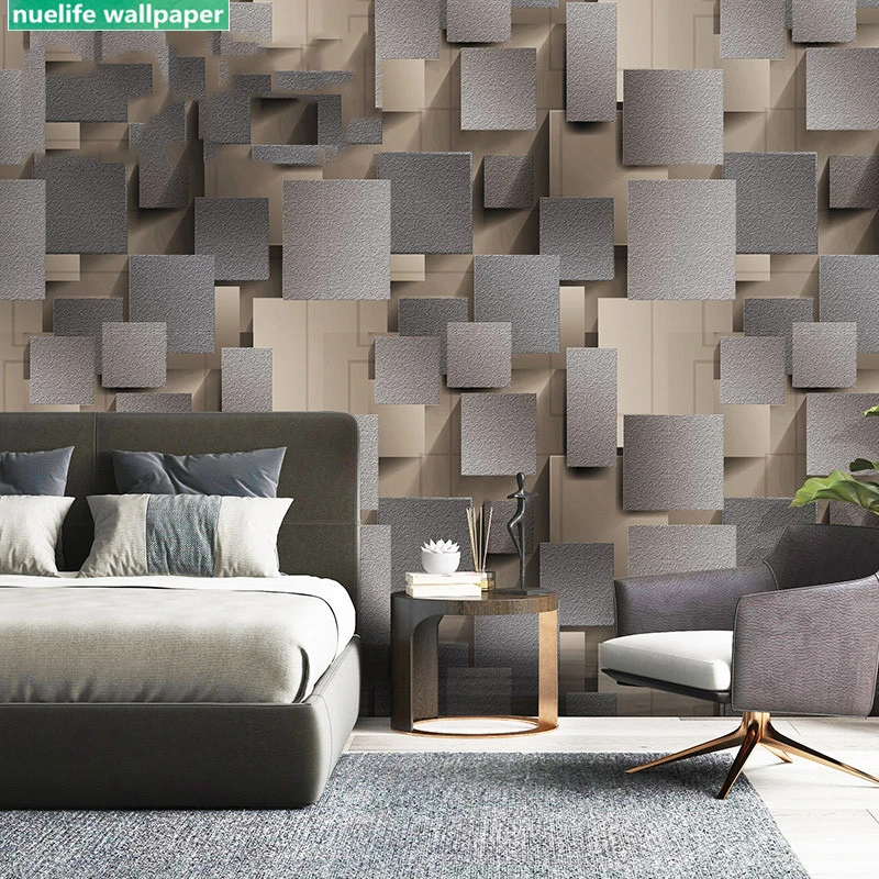3d Green Gray Square Plaid Deer Velvet Wallpaper Bedroom Restaurant Office Bar Living Room Tv Background Wall Paper Wallpapers Aliexpress