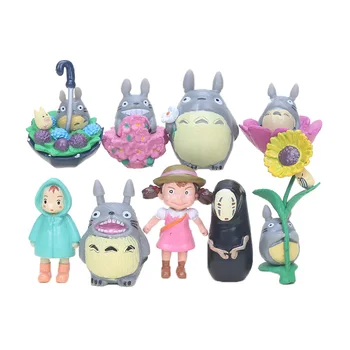 

9pcs/lot 3-6cm Anime My Neighbor Totoro Spirited Away No Face Toy Hayao Miyazaki Mini Garden PVC Action Figures Kids Toys