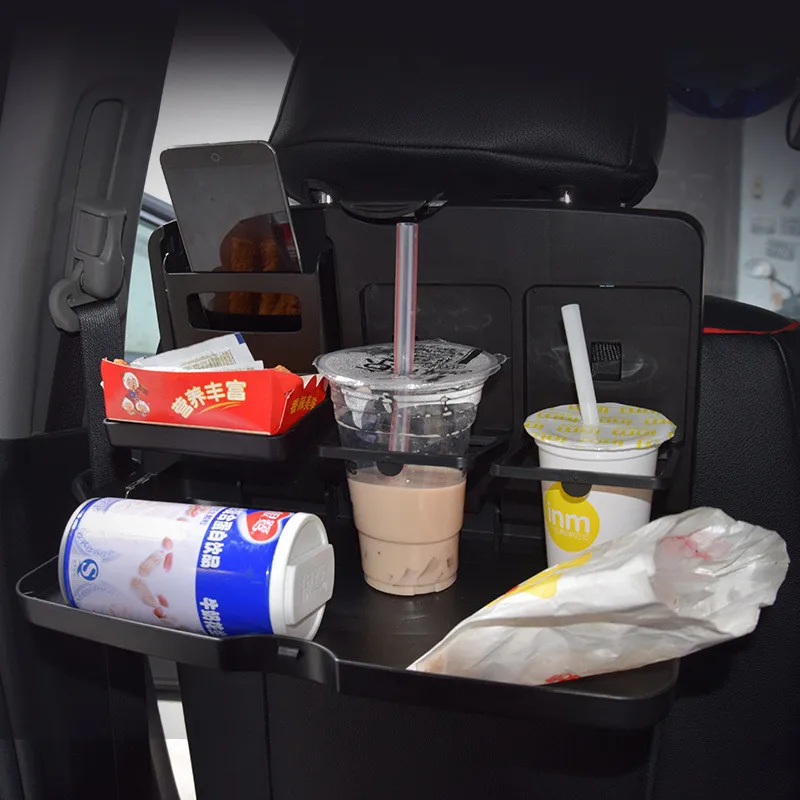 GSPSCN Универсальное автомобильное заднее сиденье стол Напитки складной держатель для чашки стенд стол черные многофункциональные лотки для автомобиля переднее сиденье